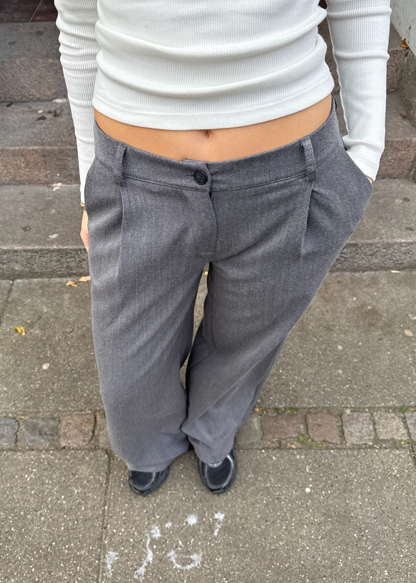 Lara Low Waist Habitbukser - Grå - ByStenholt.dk