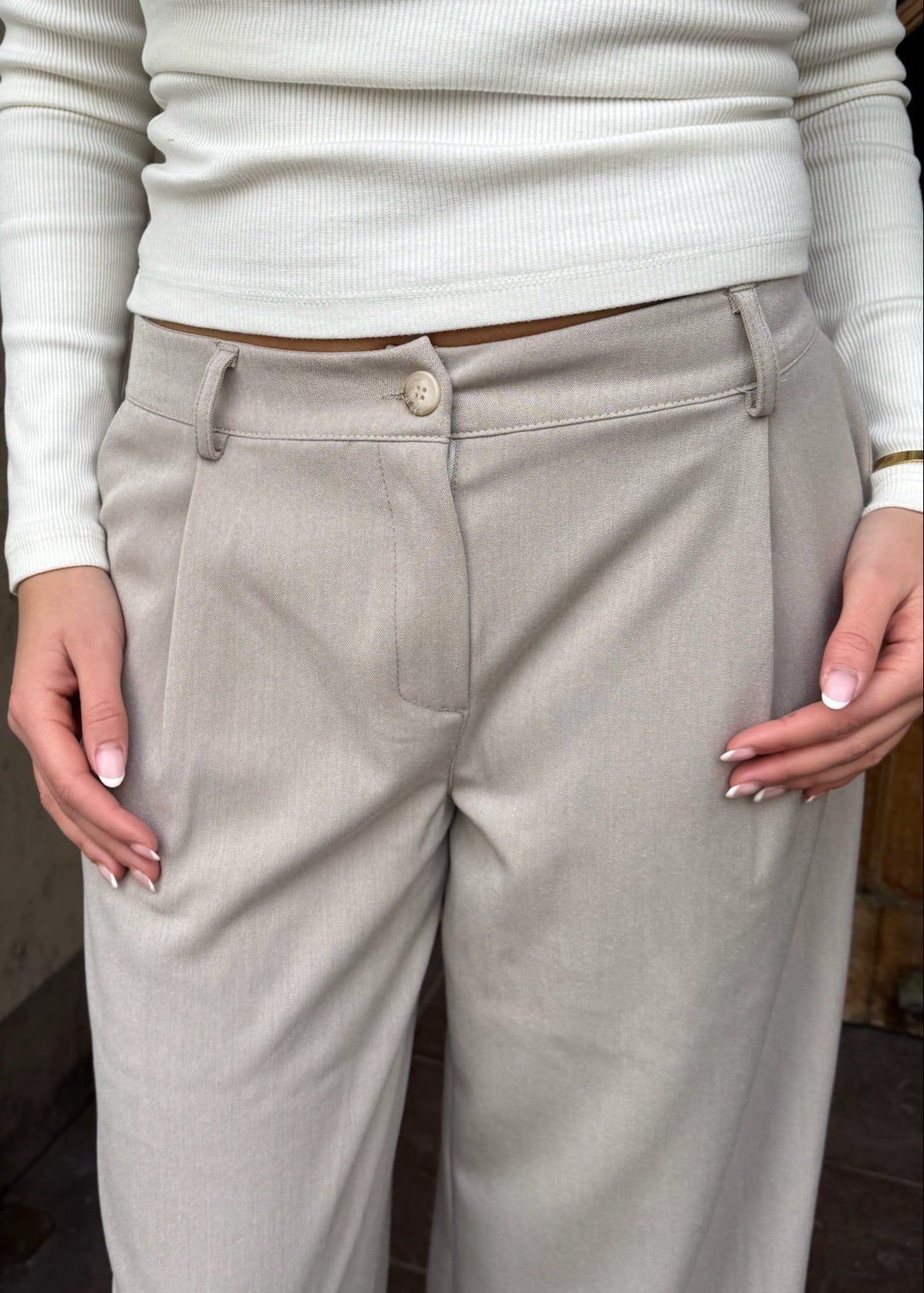 Lara Low Waist Habitbukser - Taupe - ByStenholt.dk