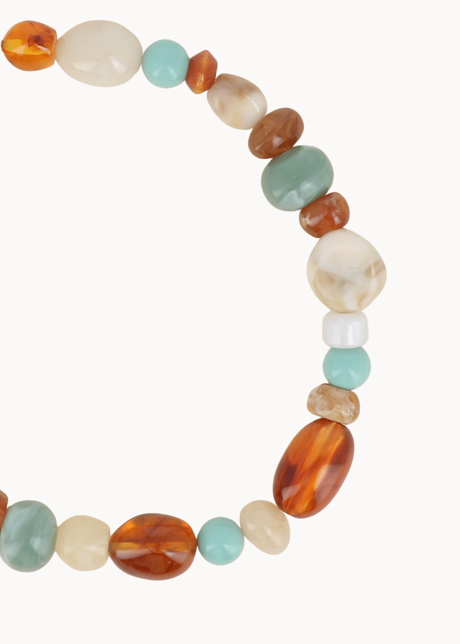 Laura Perlehalskæde - Turkis - ByStenholt.dk