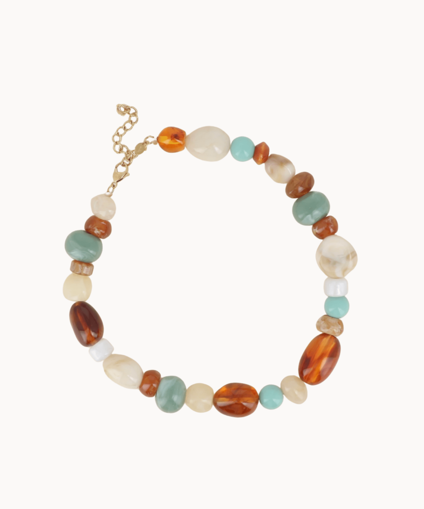 Laura Perlehalskæde - Turkis - ByStenholt.dk