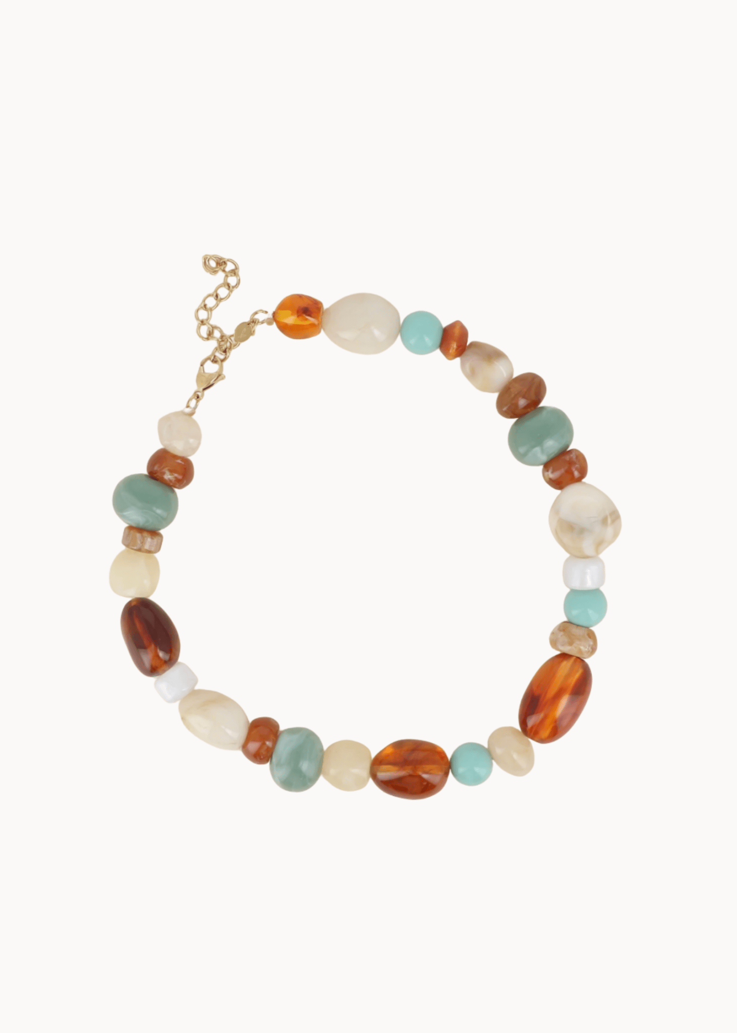 Laura Perlehalskæde - Turkis - ByStenholt.dk