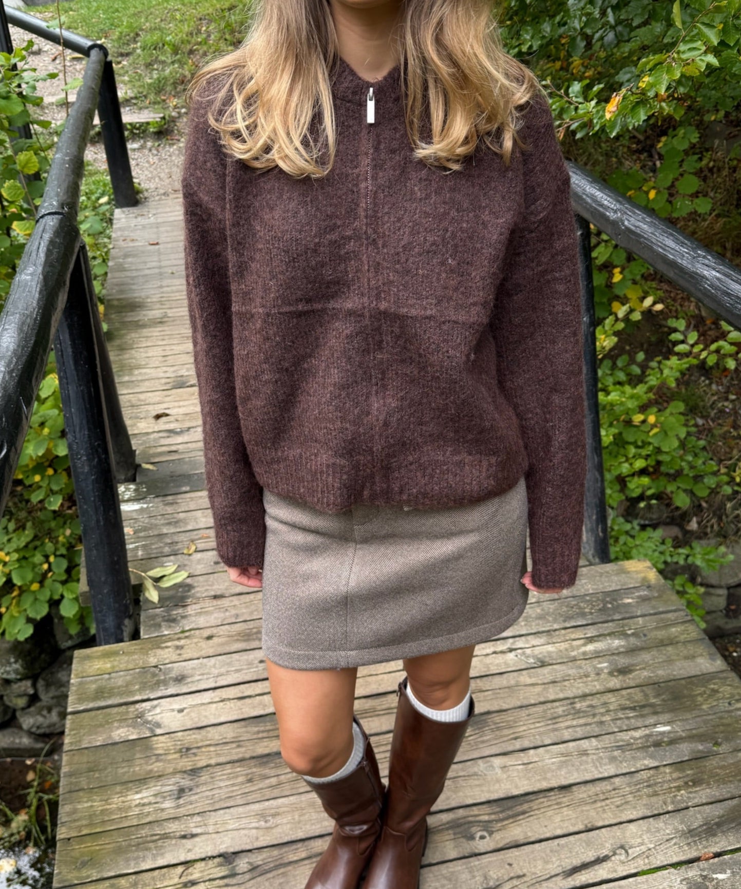 Liva Zip Cardigan - Brun - ByStenholt.dk