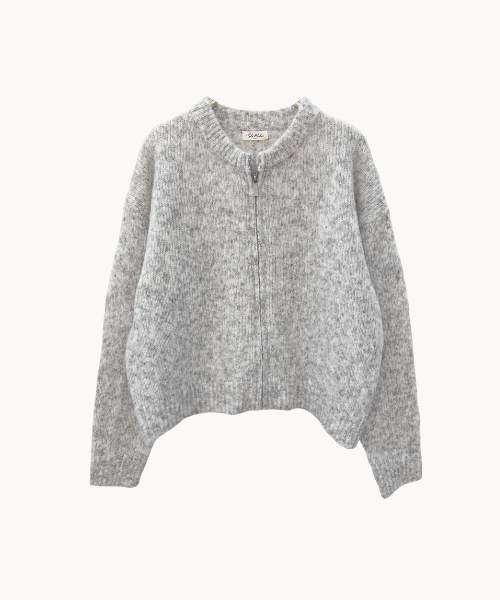 Liva Zip Cardigan - Grå - ByStenholt.dk