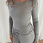 Loungewear Bluse i Pointelle - Grå - ByStenholt.dk