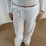 Loungewear Bukser i Pointelle - Hvid - ByStenholt.dk