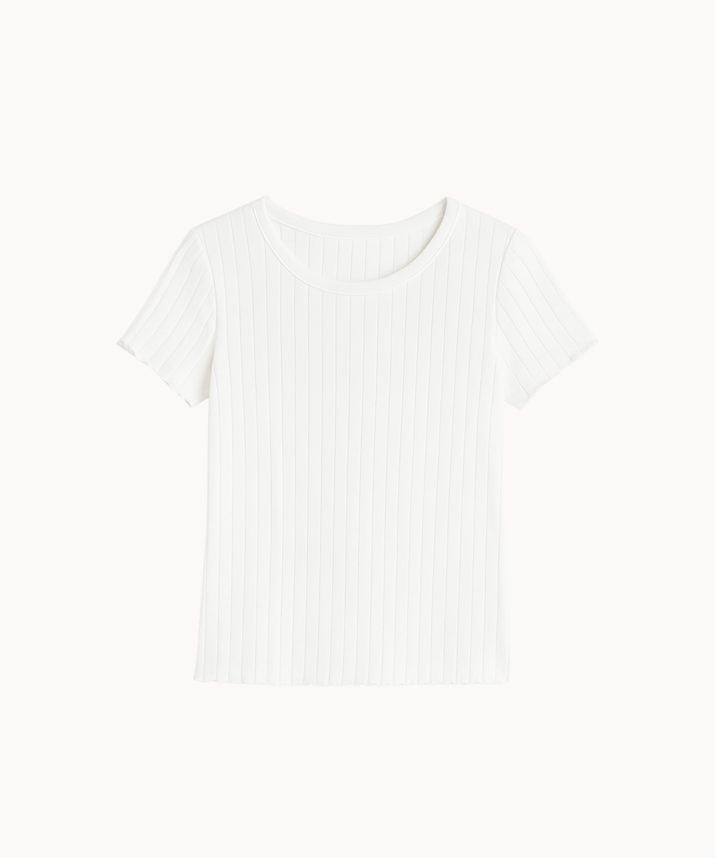 Loungewear T-shirt i Pointelle - Hvid - ByStenholt.dk