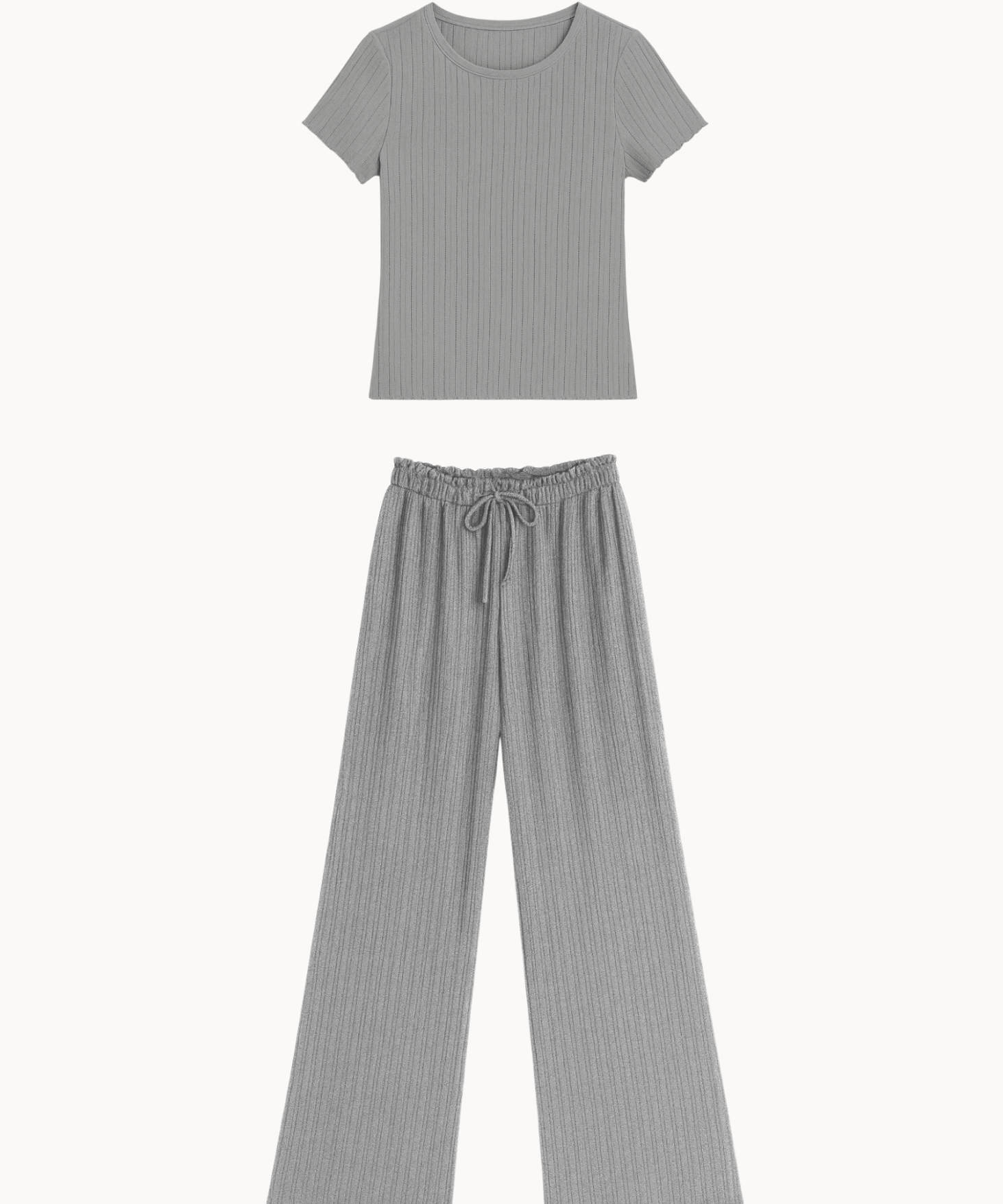 Loungewear T-shirt Sæt - Grå - ByStenholt.dk