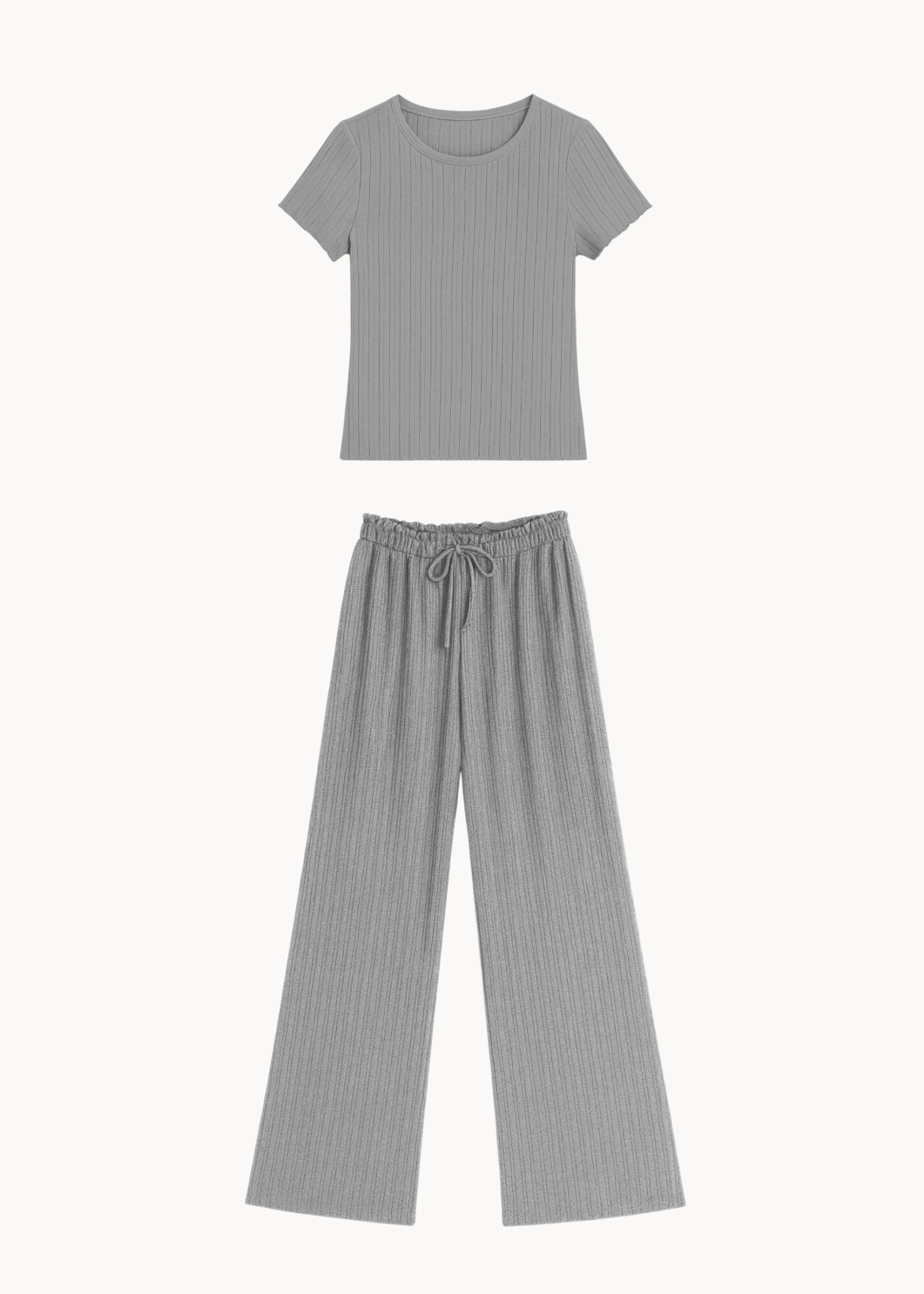 Loungewear T-shirt Sæt - Grå - ByStenholt.dk