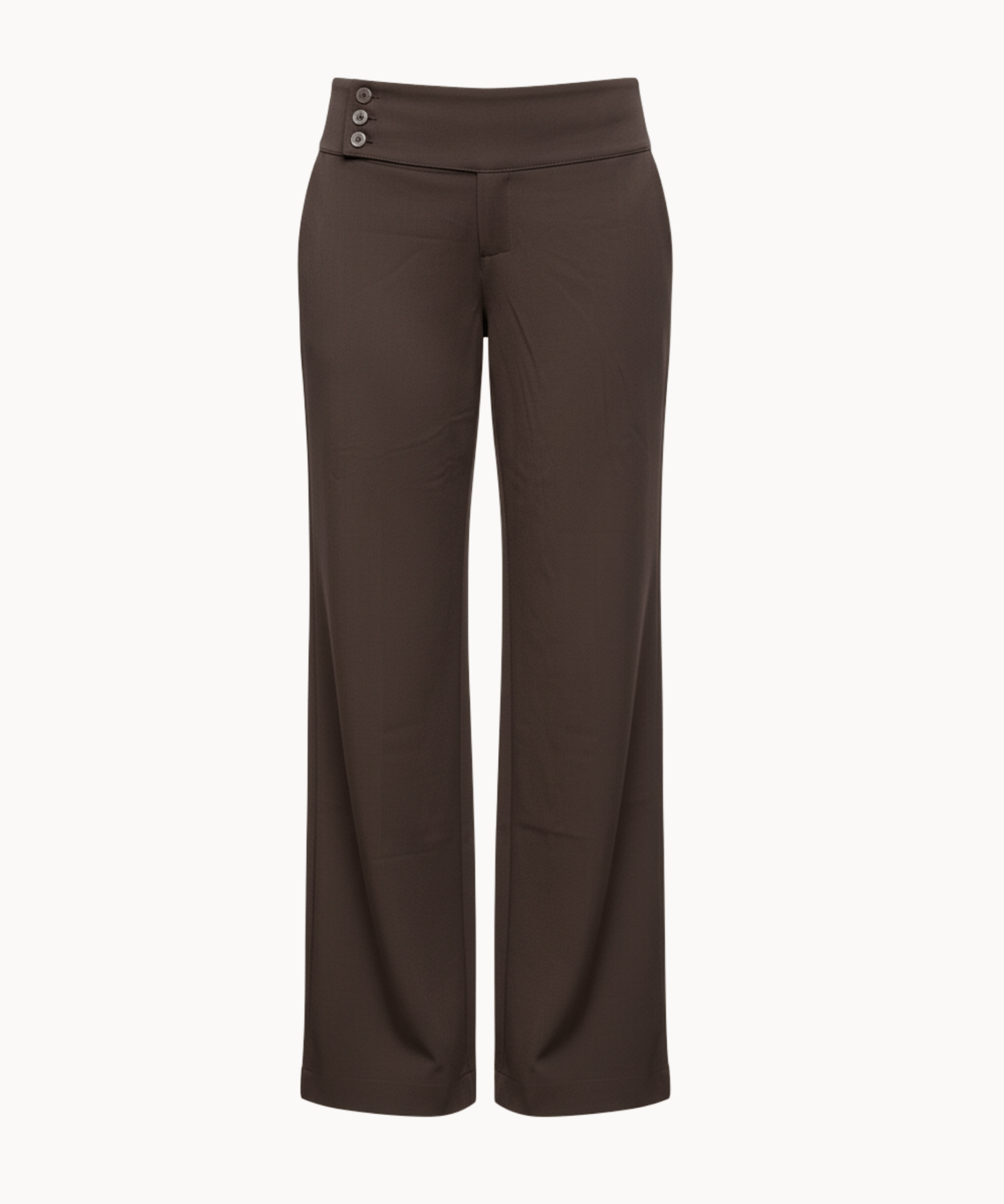 Low Waist Bukser - Mørkebrun - ByStenholt.dk
