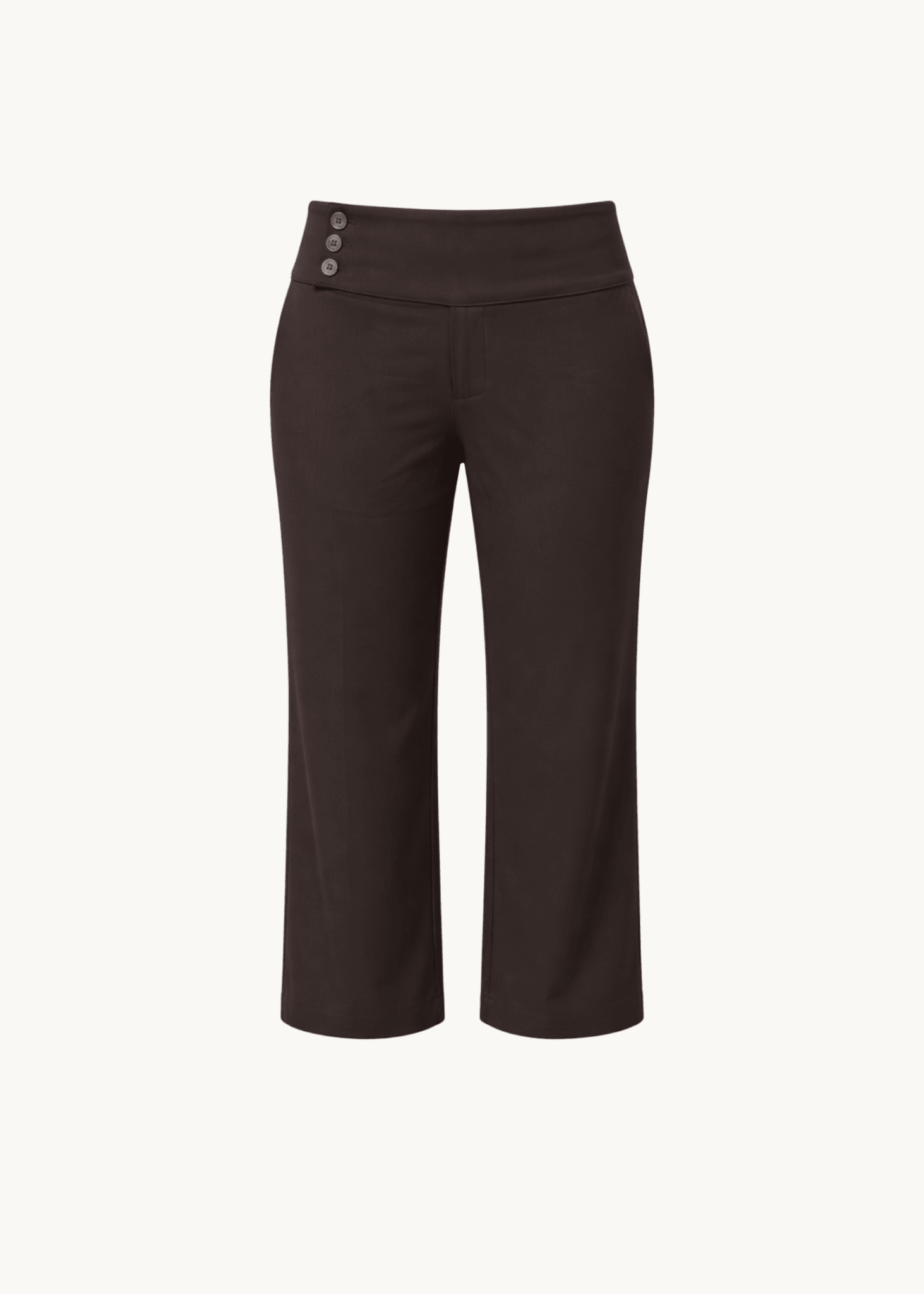Low Waist Capribukser - Mørkebrun - ByStenholt.dk