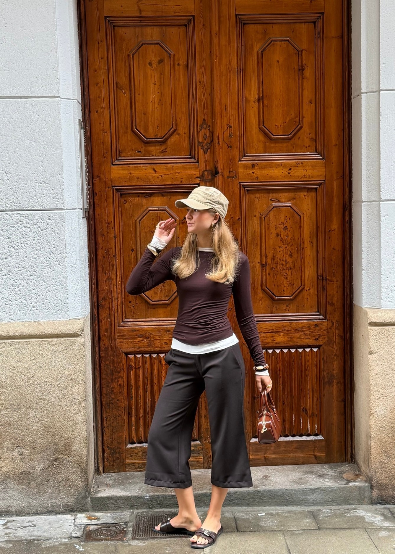 Low Waist Capribukser - Mørkebrun - ByStenholt.dk