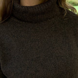 Maya Turtleneck Strik – Mørkebrun - ByStenholt.dk
