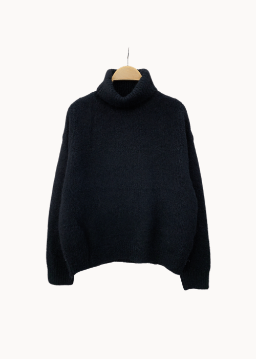 Maya Turtleneck Strik – Sort - ByStenholt.dk