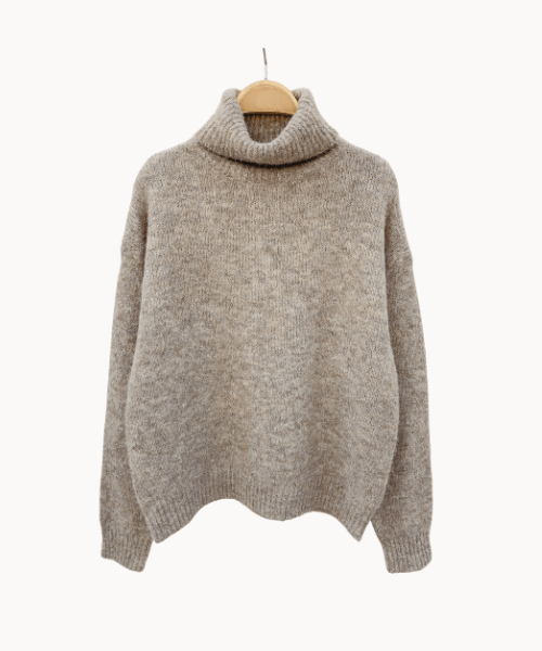 Maya Turtleneck Strik – Taupe - ByStenholt.dk