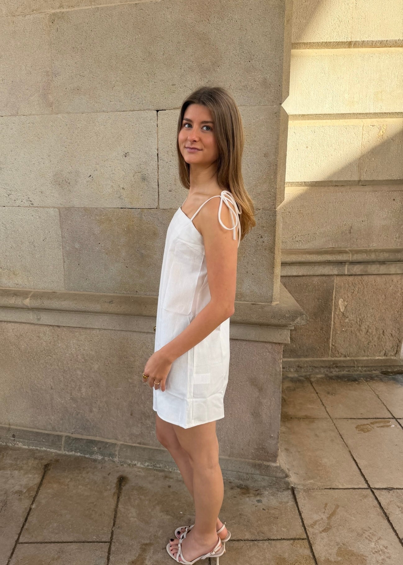 Melina Mini Kjole - Hvid - ByStenholt.dk