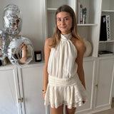 Nora Flair Mini Kjole - Creme - ByStenholt.dk