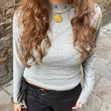 Nova Bluse med Nitter - Grå - ByStenholt.dk