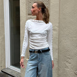 Nova Bluse med Nitter - Hvid - ByStenholt.dk