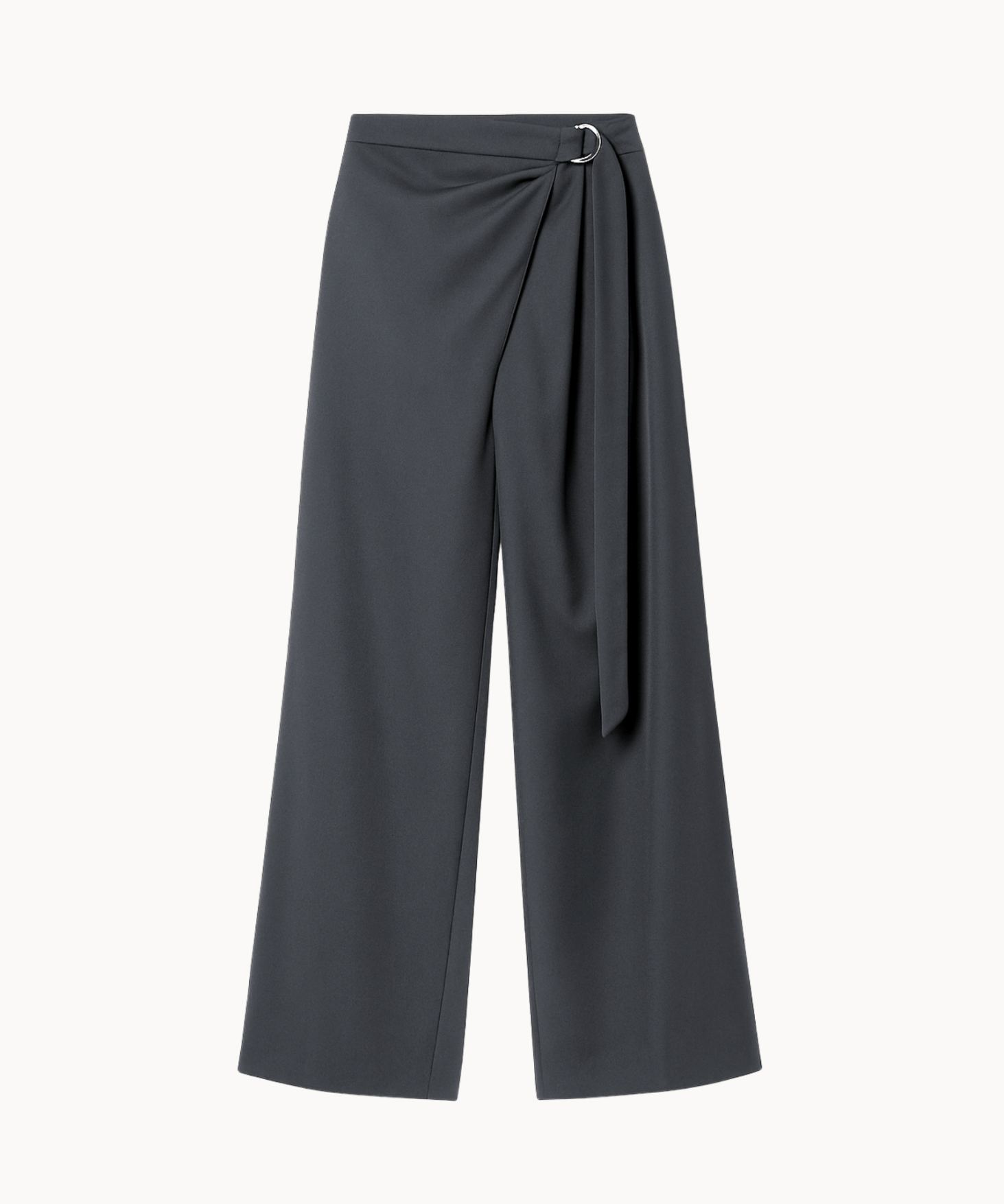 Nula Bukser med Crossover og Spænde - Mørkegrå - ByStenholt.dk