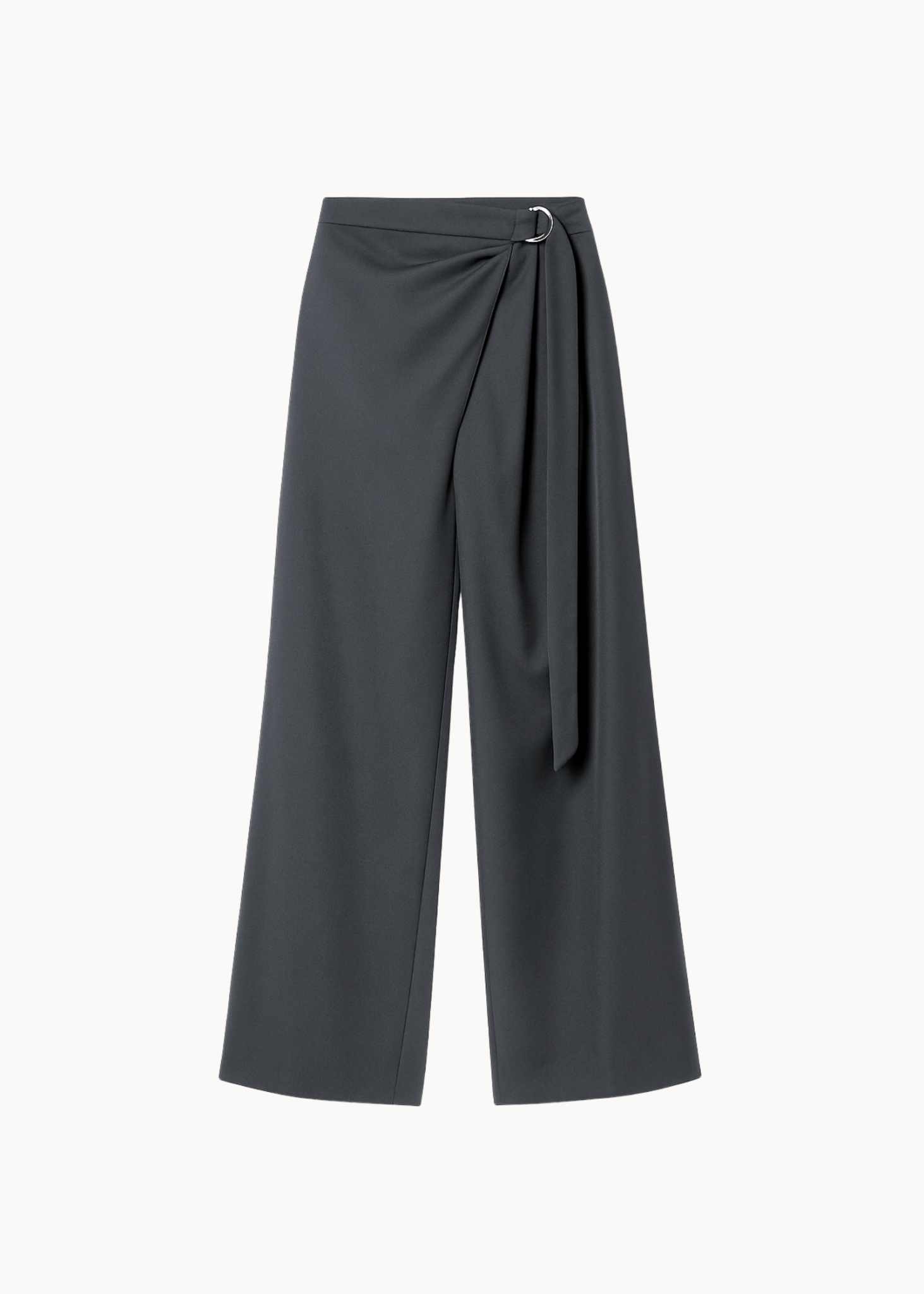 Nula Bukser med Crossover og Spænde - Mørkegrå - ByStenholt.dk