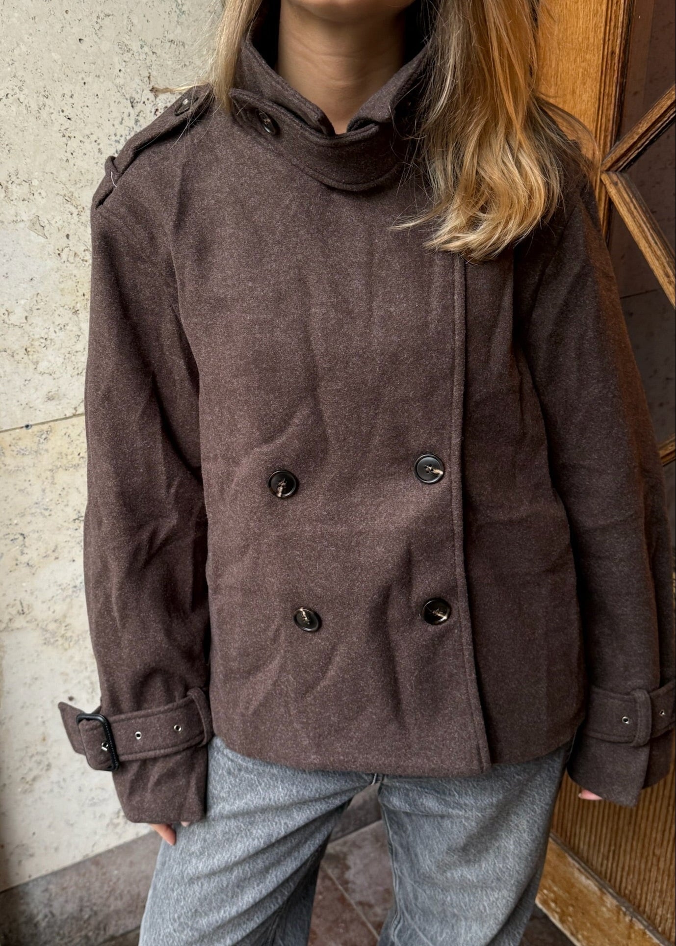 Oline Kort Coat - Brun - ByStenholt.dk