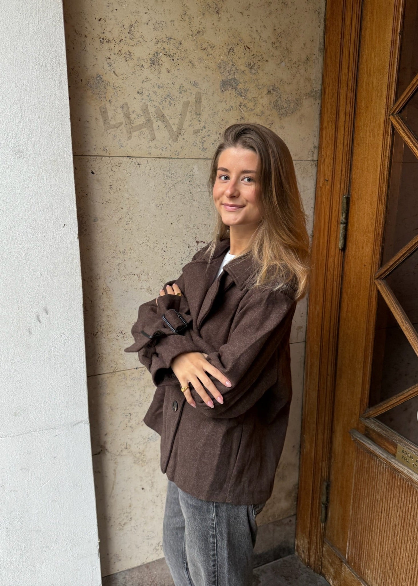 Oline Kort Coat - Brun - ByStenholt.dk