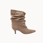 Pleated Ruskind Ankelstøvler - Beige - ByStenholt.dk