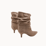 Pleated Ruskind Ankelstøvler - Beige - ByStenholt.dk