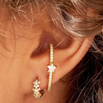 Rhinsten Øreringe - Guldbelagt - ByStenholt.dk