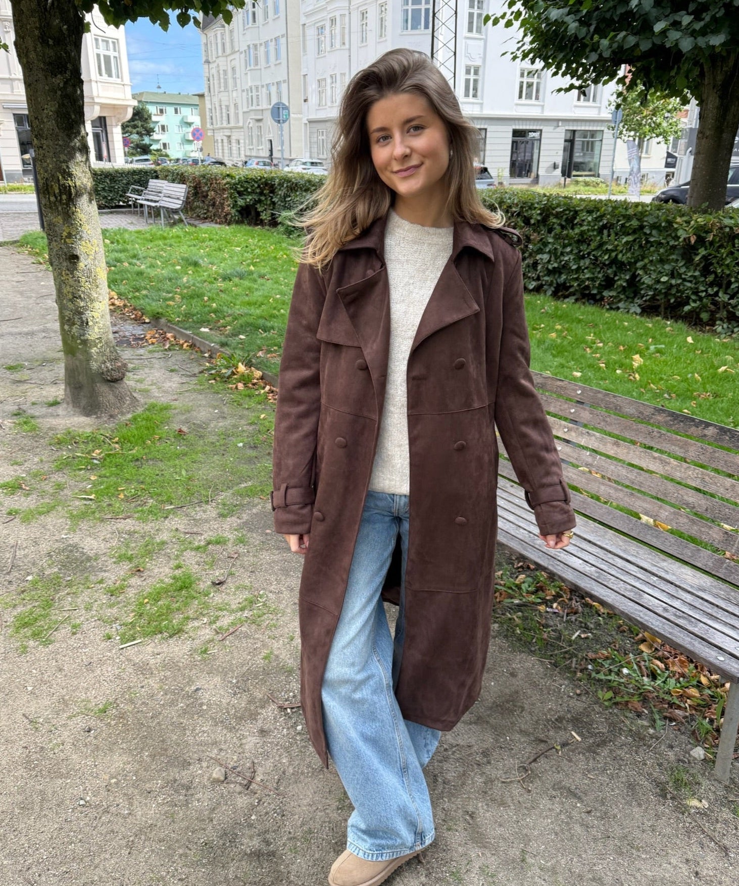 Ruskind lang Coat - Brun - ByStenholt.dk