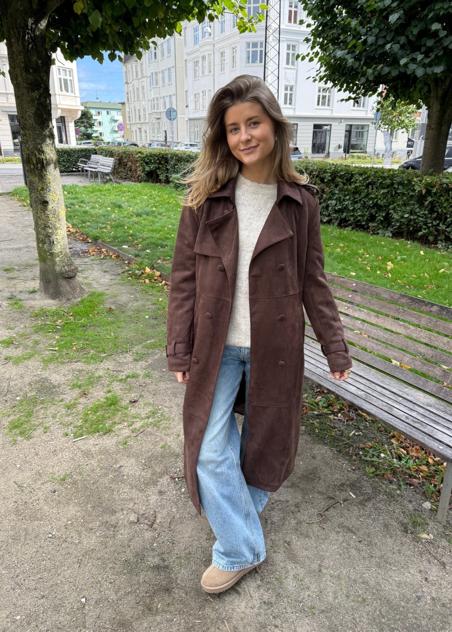 Ruskind lang Coat - Brun - ByStenholt.dk