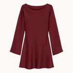 Satin Kjole - Bordeaux - ByStenholt.dk