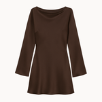 Satin Kjole - Brun - ByStenholt.dk