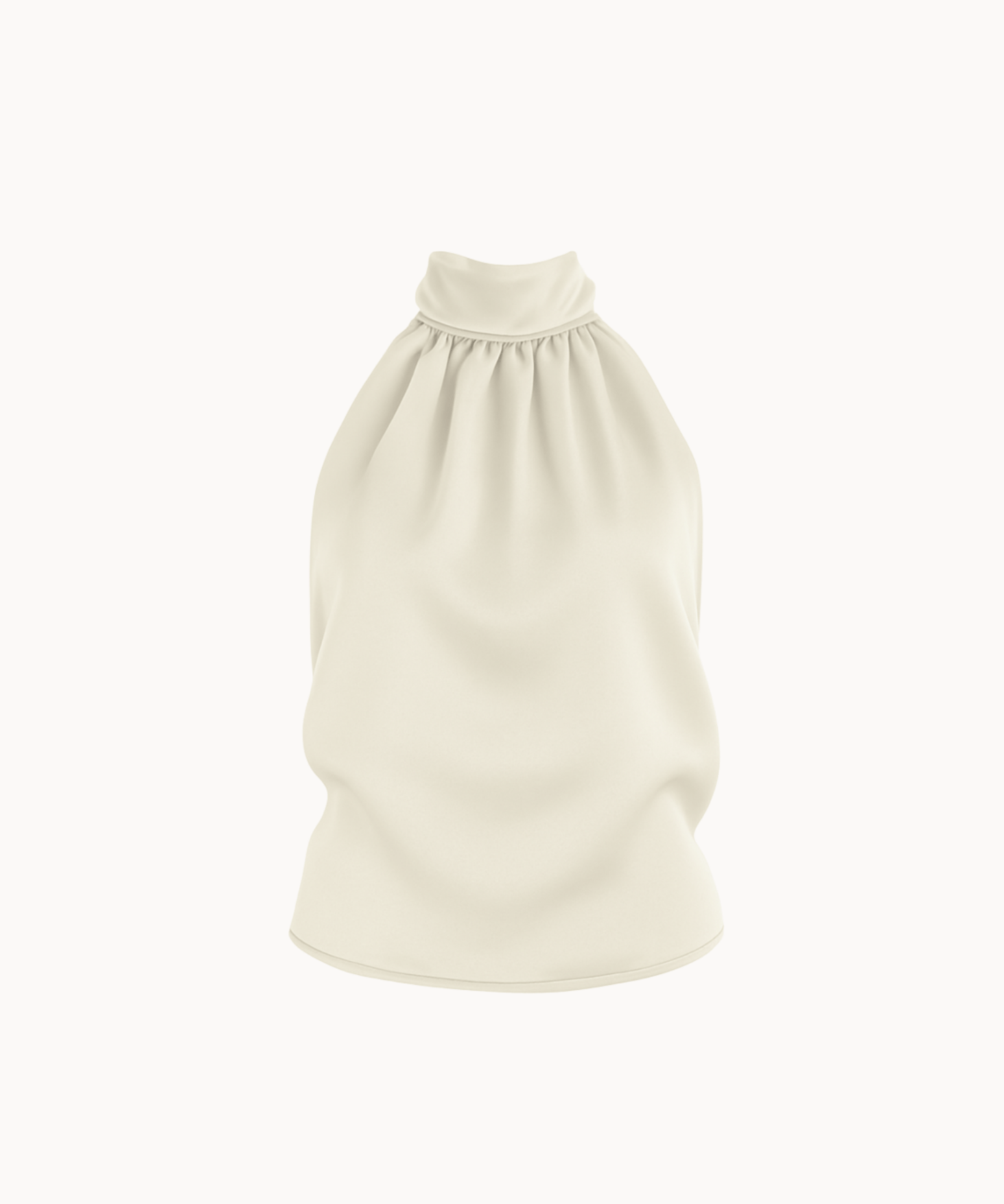 Satin Top med Åben Ryg - Creme - ByStenholt.dk