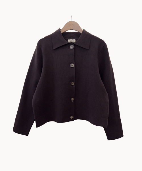 Selma Cardigan - Mørkebrun - ByStenholt.dk