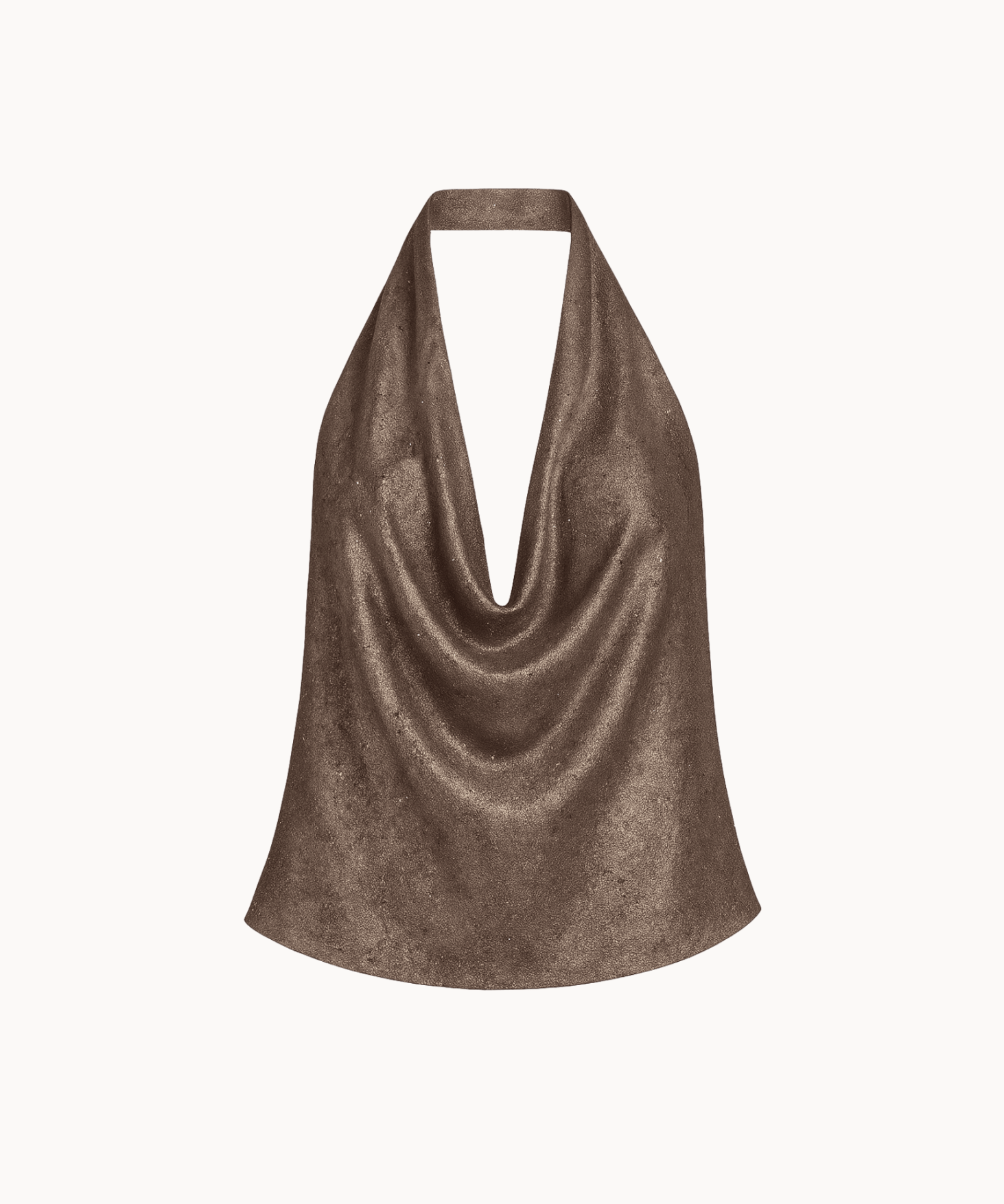 Serena Metallic Halterneck Top - Brun - ByStenholt.dk