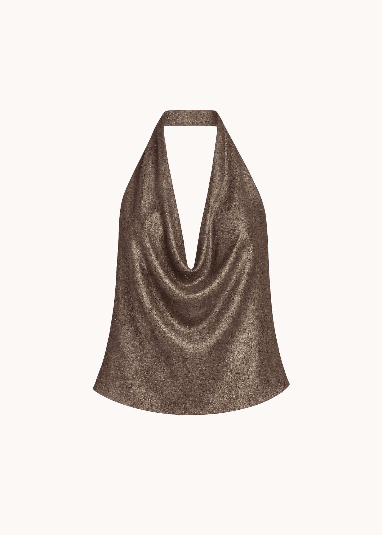 Serena Metallic Halterneck Top - Brun - ByStenholt.dk