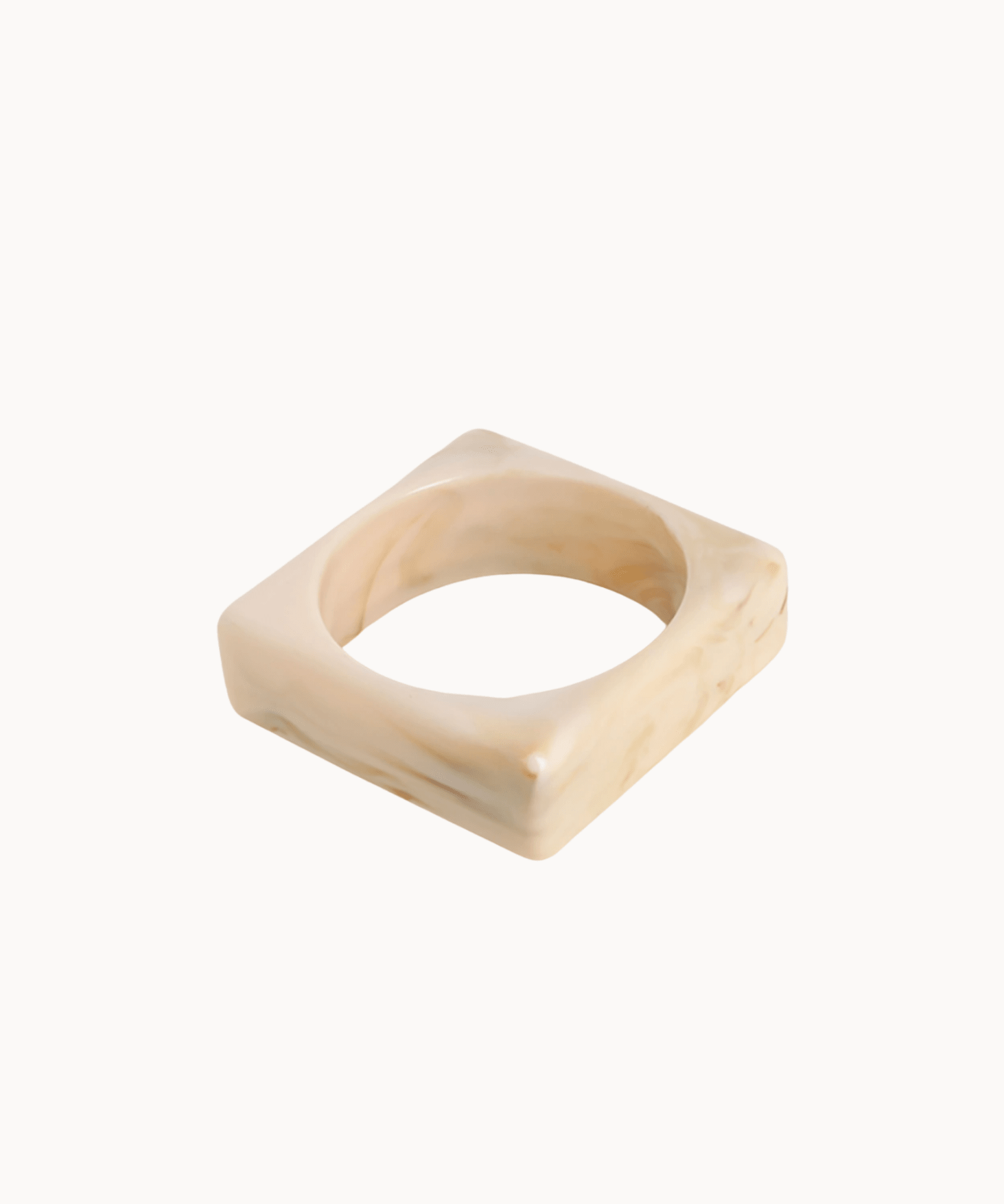 Square Chunky Bangle - Beige - ByStenholt.dk