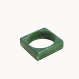 Square Chunky Bangle - Grøn - ByStenholt.dk