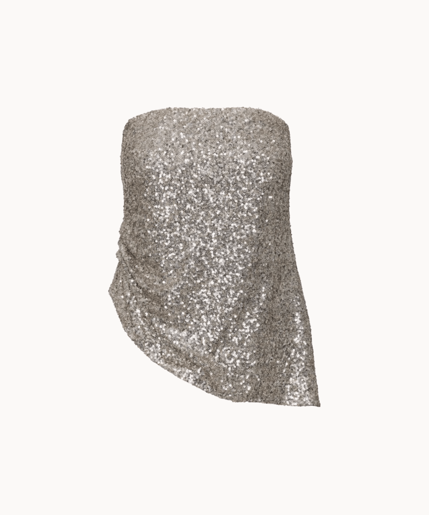 Stropløs Paillet Top - Sølv - ByStenholt.dk