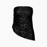 Stropløs Paillet Top - Sort - ByStenholt.dk