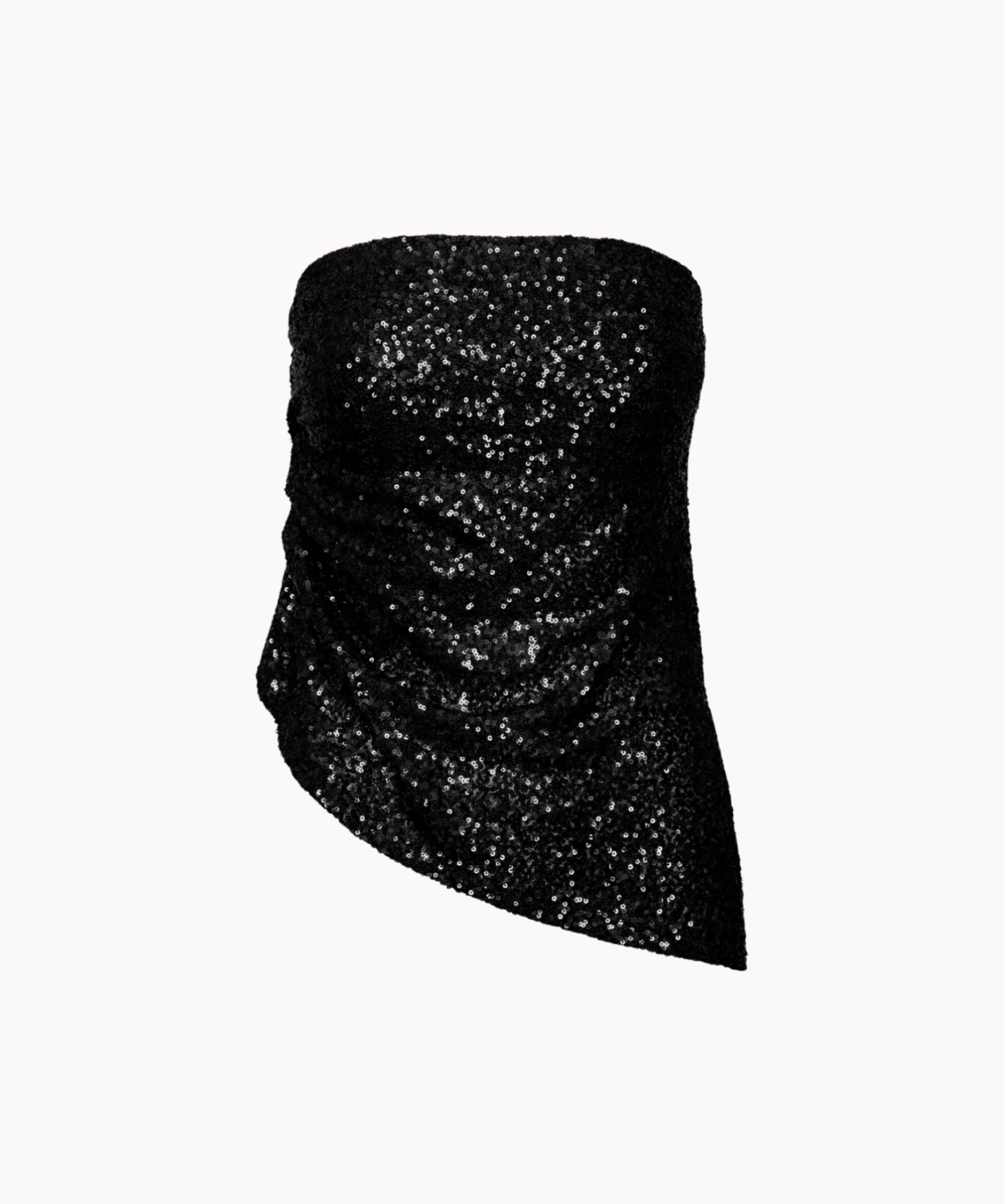 Stropløs Paillet Top - Sort - ByStenholt.dk