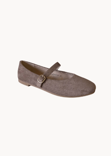 Suede Ballerina - Taupe - ByStenholt.dk