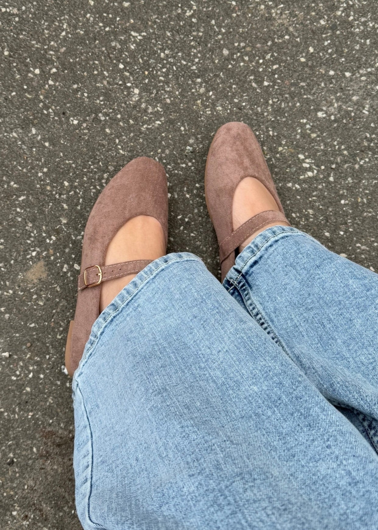 Suede Ballerina - Taupe - ByStenholt.dk