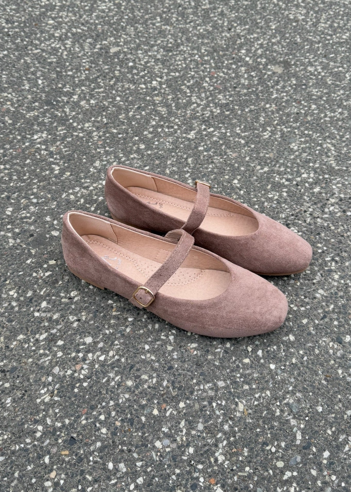 Suede Ballerina - Taupe - ByStenholt.dk