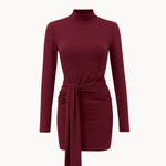 Tie Waist Mini Kjole - Bordeaux - ByStenholt.dk