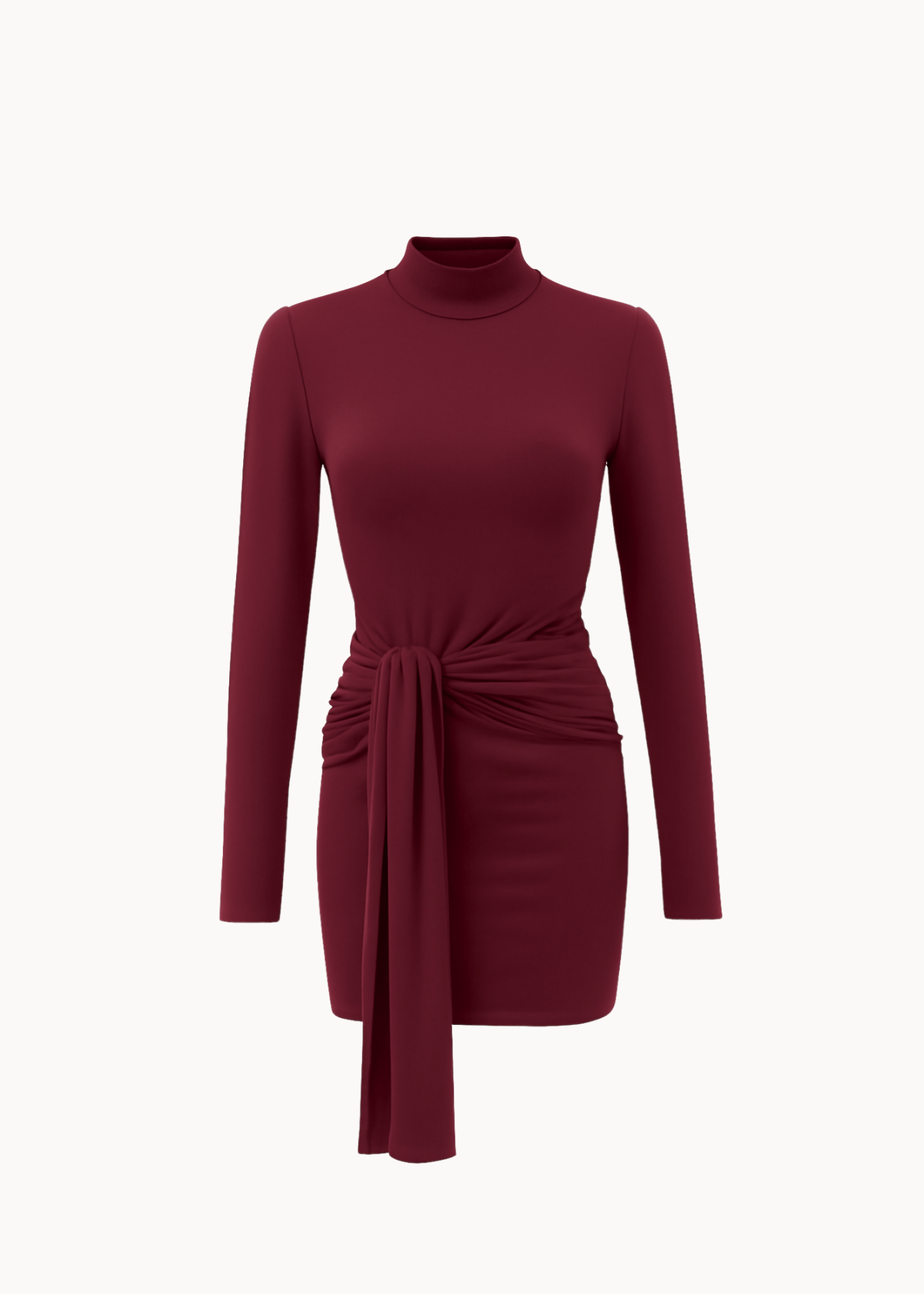 Tie Waist Mini Kjole - Bordeaux - ByStenholt.dk