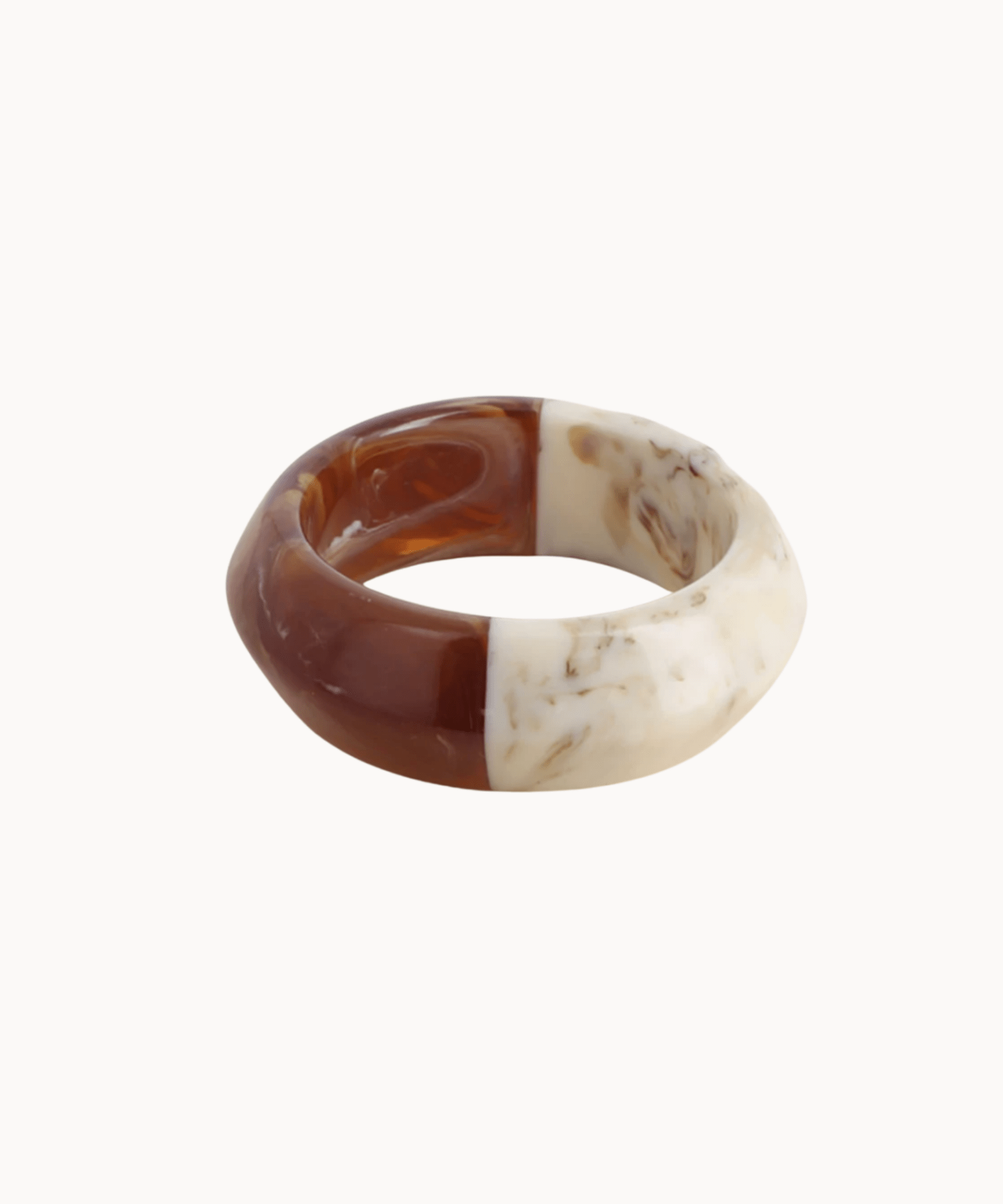 Tofarvet Chunky Bangle - Brun - ByStenholt.dk