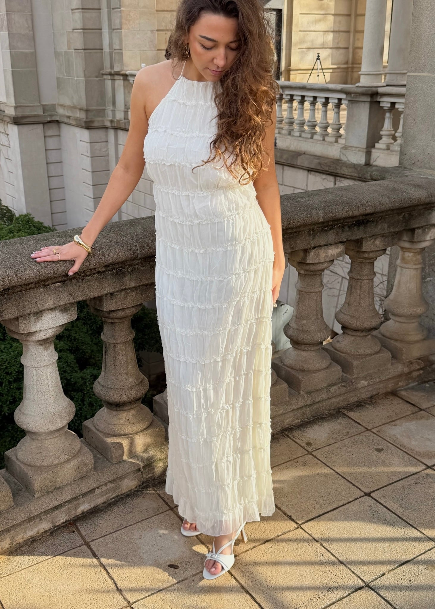 Valeria Mesh Maxi Kjole - Hvid - ByStenholt.dk