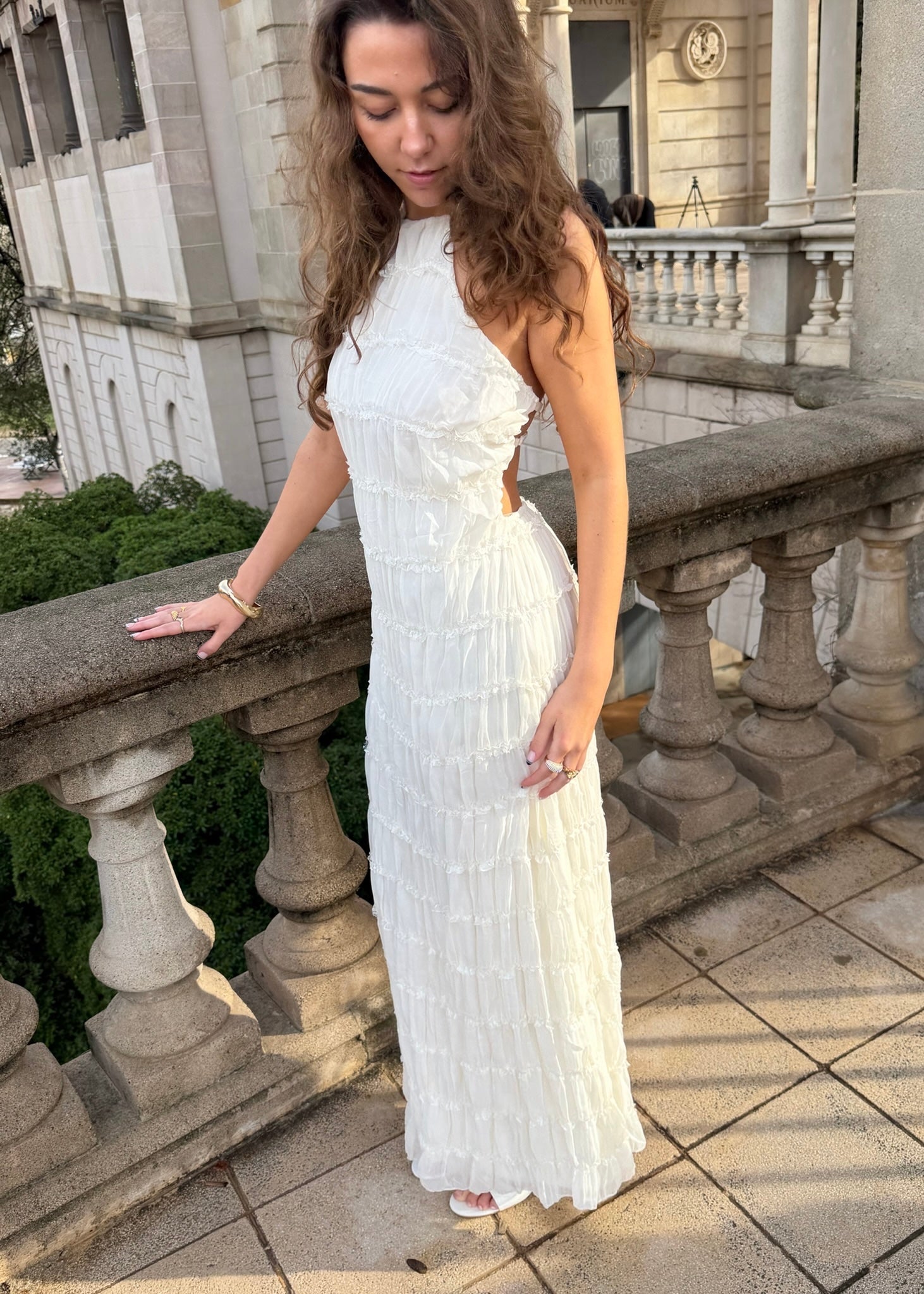 Valeria Mesh Maxi Kjole - Hvid - ByStenholt.dk